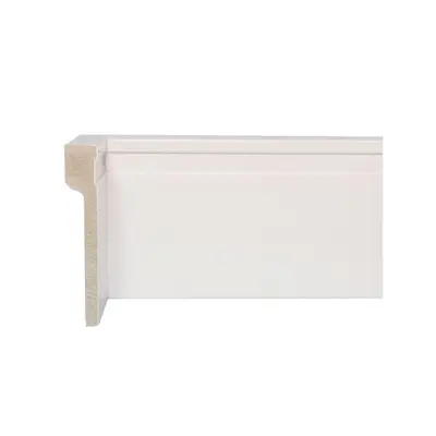 Linha Sobrepor: Rodapé Branco Frisado 12cm Sobrepor - BARRA DE 2,40M