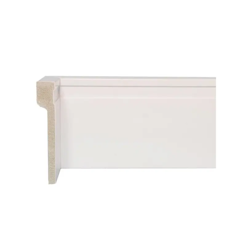 Linha Sobrepor: Rodapé Branco Frisado 12cm Sobrepor - BARRA DE 2,40M