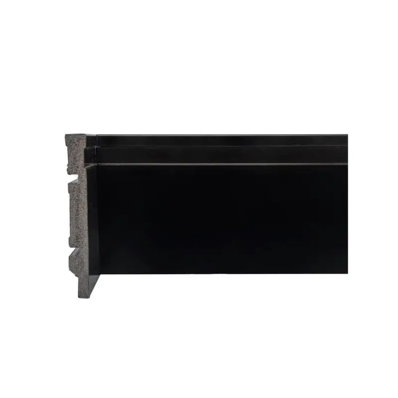 Linha Black: Rodapé Preto Frisado 12cm - BARRA DE 2,40M