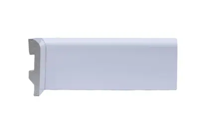 Linha Flat: Rodapé Branco Arredondado 7cm - BARRA DE 2,40M